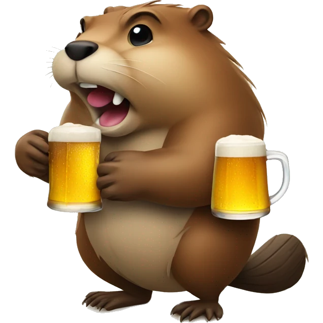 Beaver with beer emoji