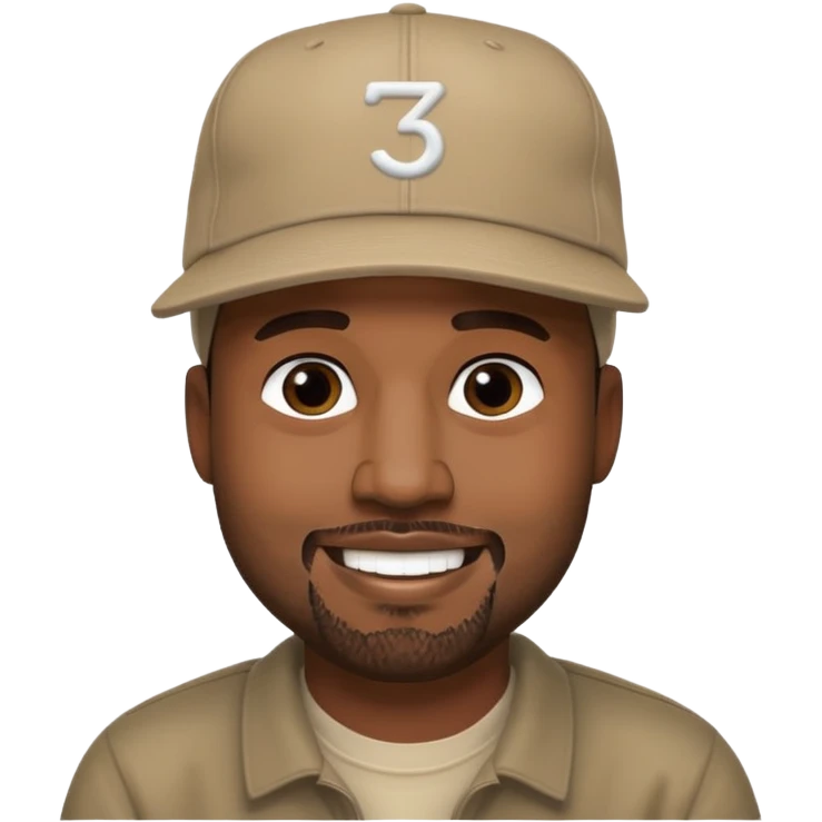 Kanye West emoji smiling wearing a cap emoji