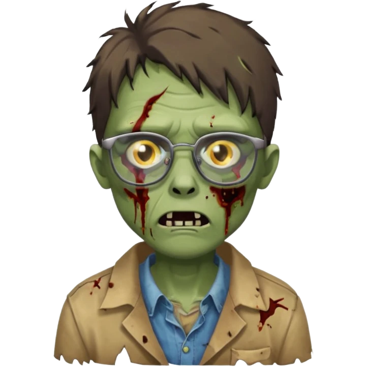 Zombie with glasses emoji