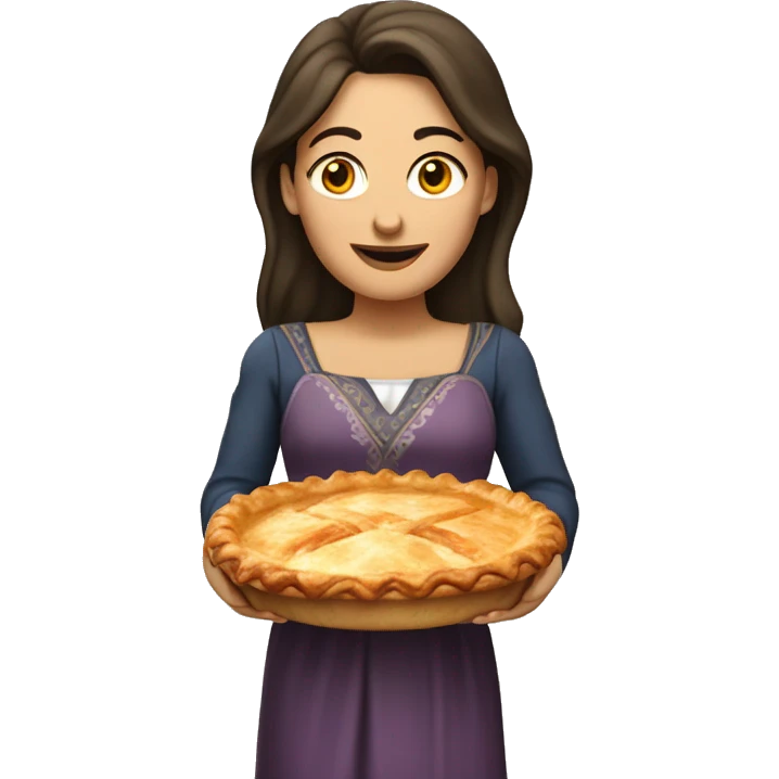bosnian woman hold a pie named Burek emoji