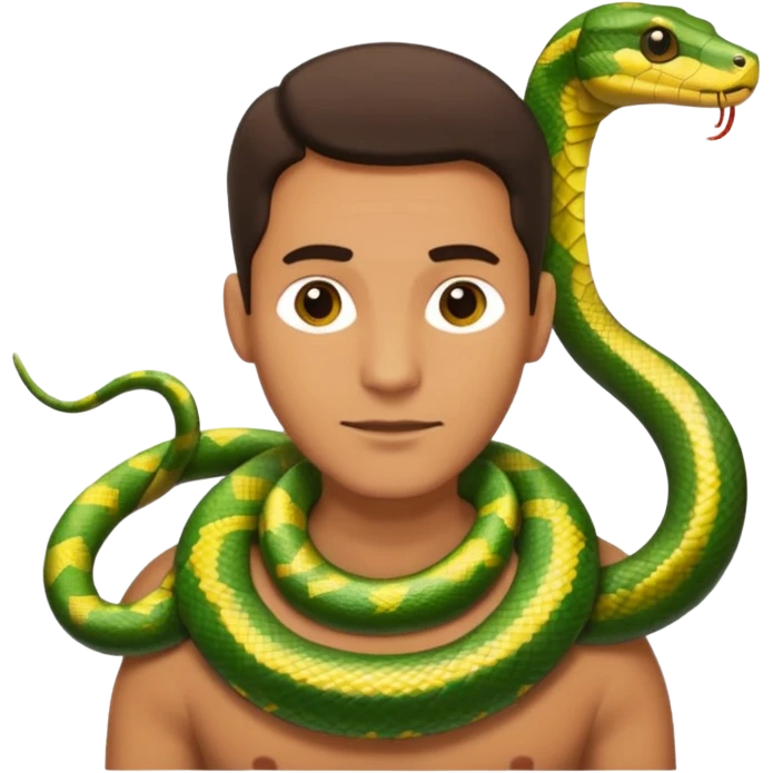 man with snake on shoulders emoji
