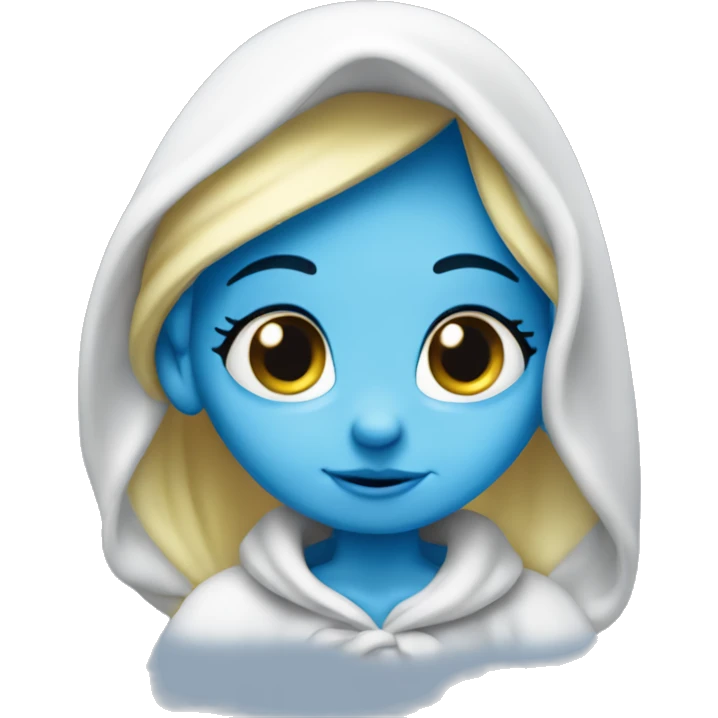Shy smurfette emoji