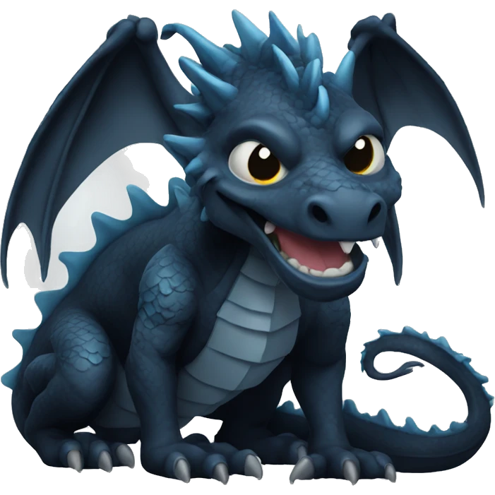 black dragon with blue eyes emoji