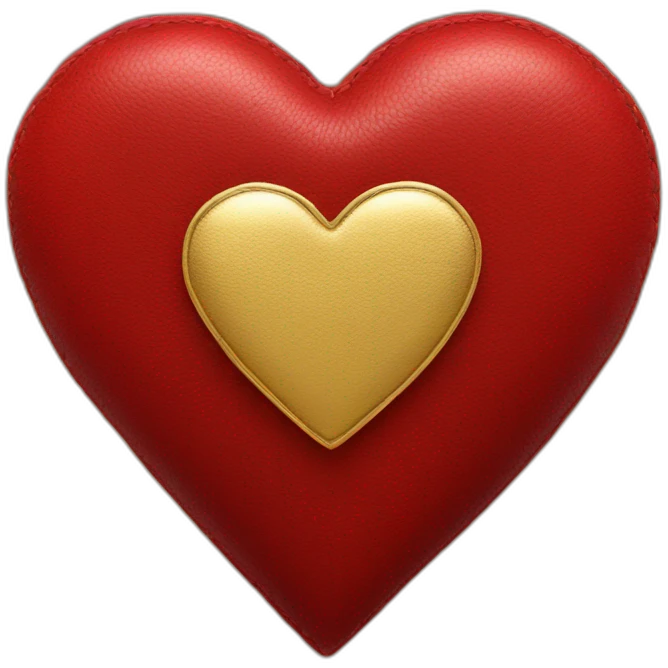 Red leather heart with gold border emoji