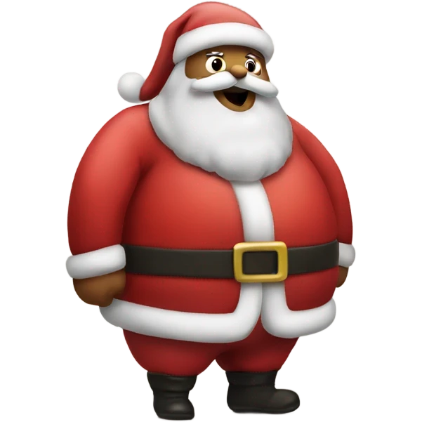 santa rubbing his discothed fat belly emoji