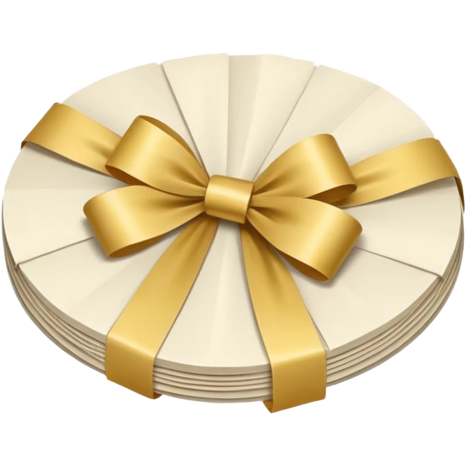 folded papers in round with a gold ribbon emoji