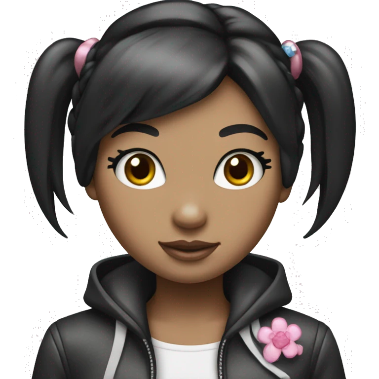 Hello kitty girl with a black straigth hair emoji