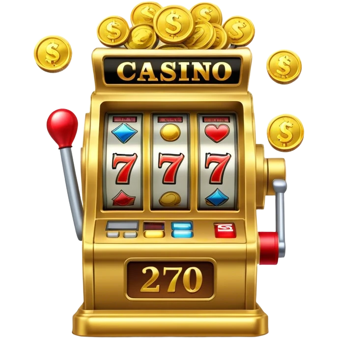 casino slot machine, winning, golden coins emoji