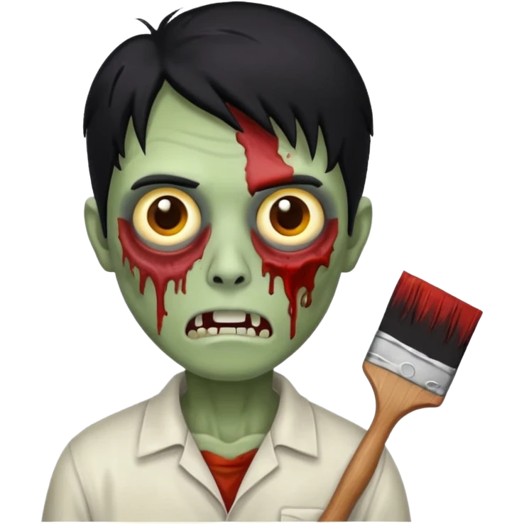 painter zombie with black hair emoji