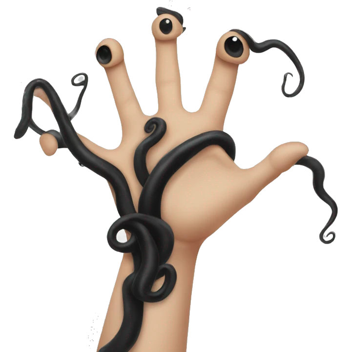 hand with black tentacles emoji