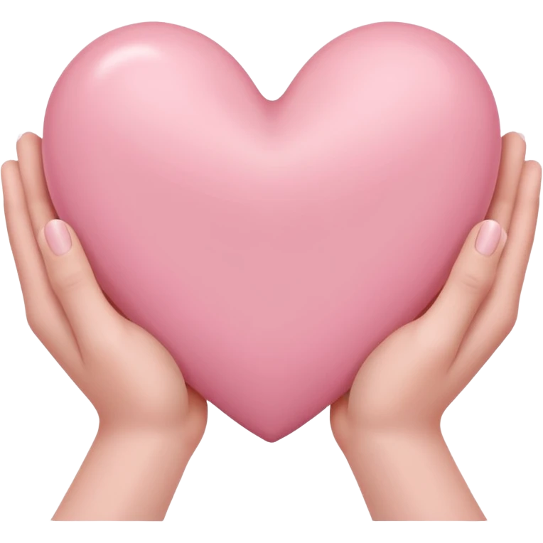 light pink heart in white hands emoji