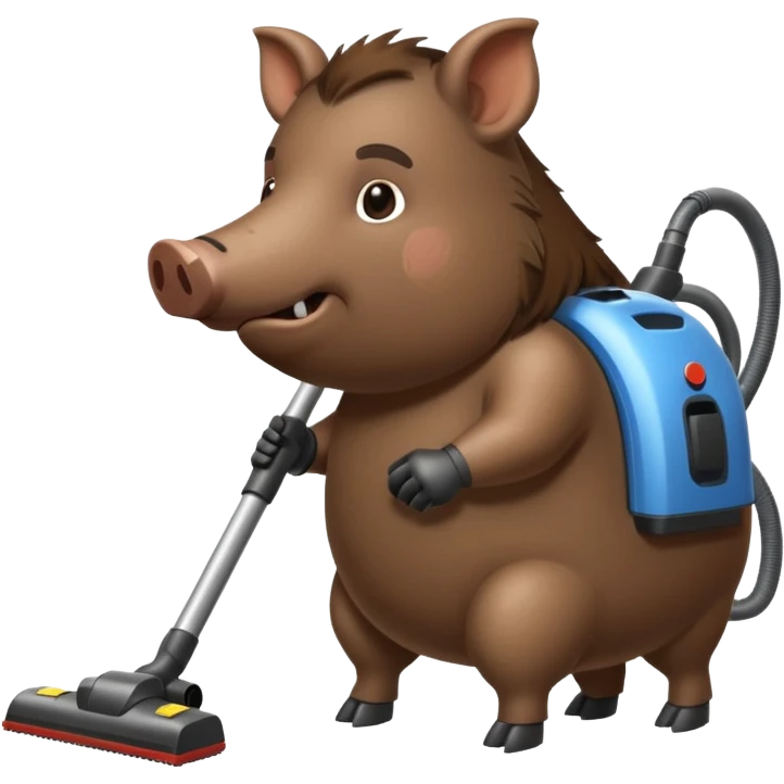 boar vacuums with a vacuum cleaner emoji