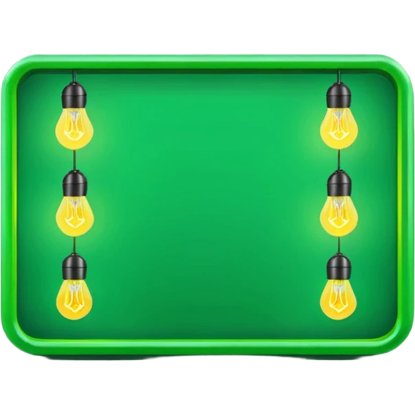 EMPTY GREEN SIGN SURROUNDED BY LIGHTBULBS emoji