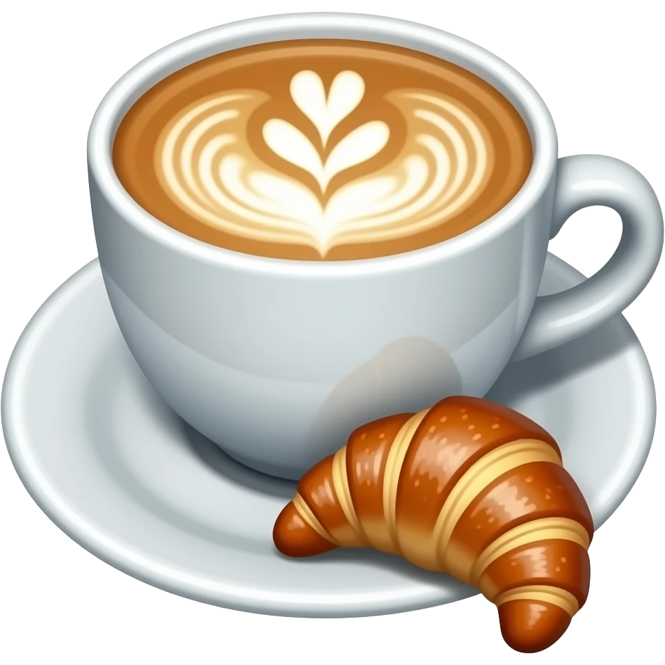Cappuccino und croissant emoji