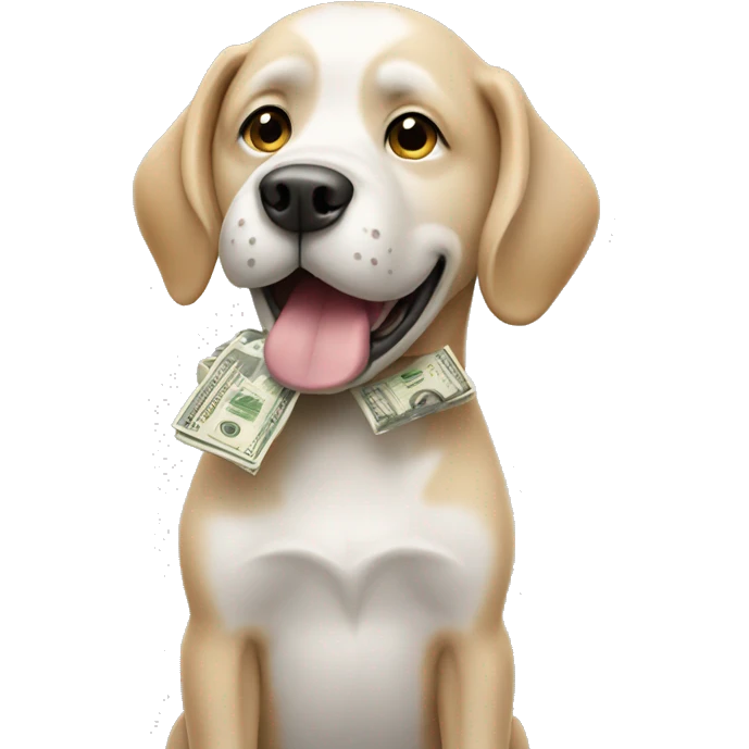 Dog with cash emoji