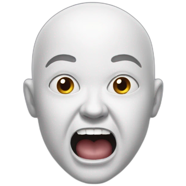 scream bald plump emoji