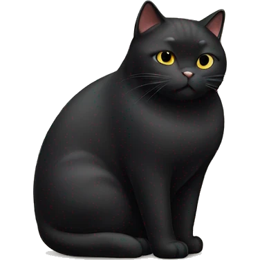 Fat black cat emoji