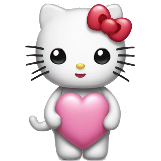 hello kitty with heart eyes emoji
