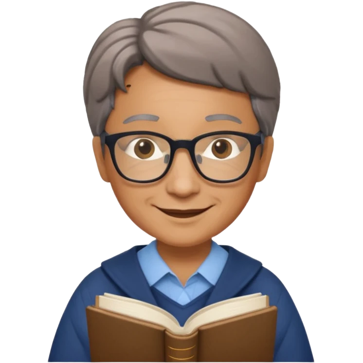 middle aged, The wise librarian emoji