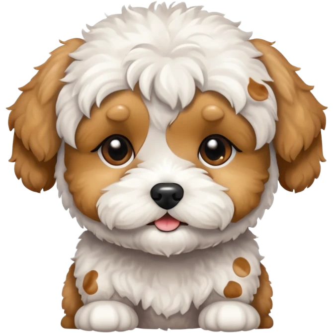 maltipoo white a little bit dirty  emoji