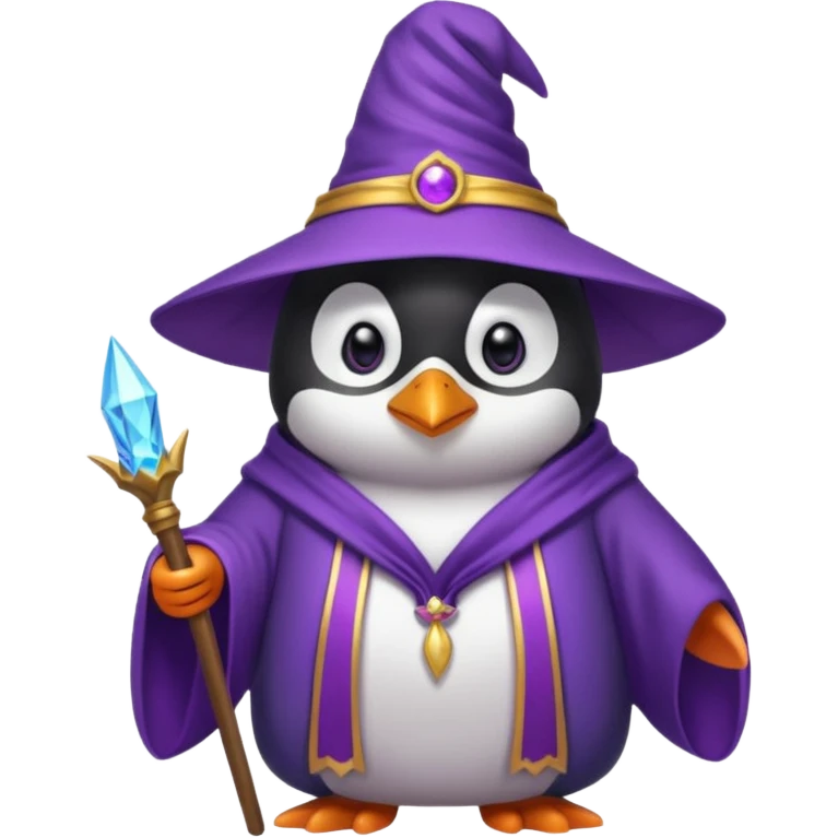 Purple wizard penguin emoji