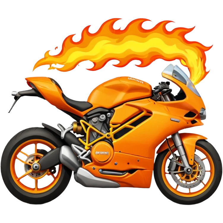 Make a Ducati motorbike shooting flames out of it’s exhaust pipes  emoji
