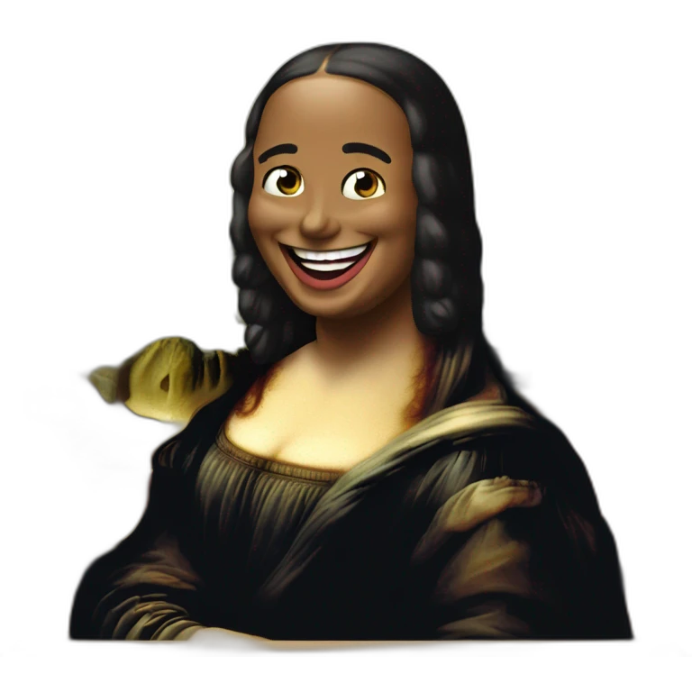 Mona Lisa laughing emoji