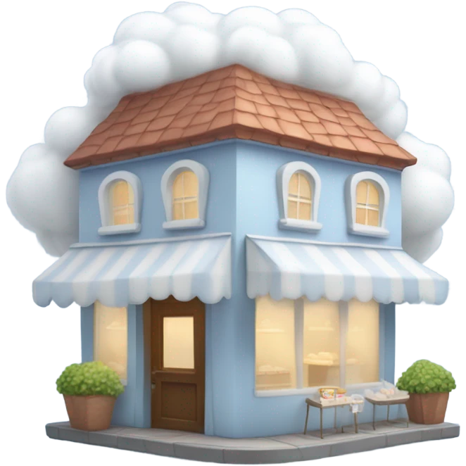 Shop made of clouds emoji