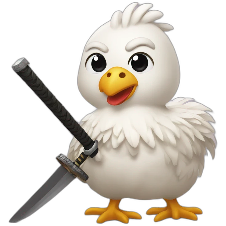 chicken with katana emoji