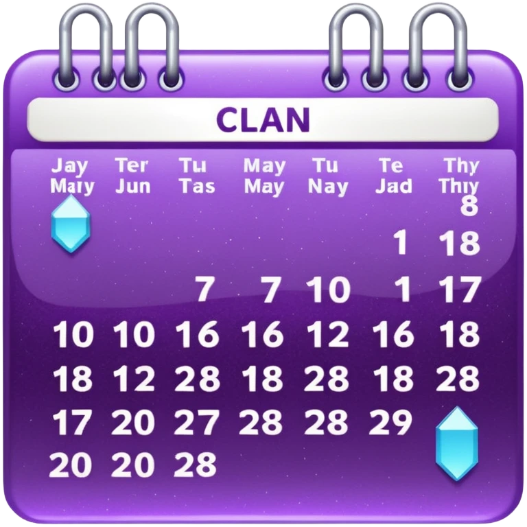 glitter purple and cian calendar emoji