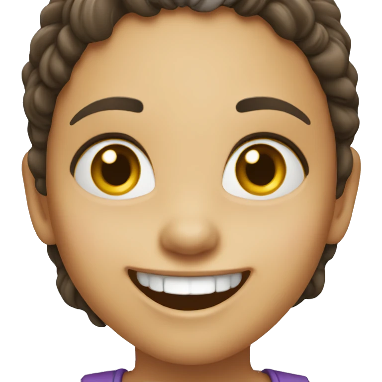 smiling girl waving hey!! emoji