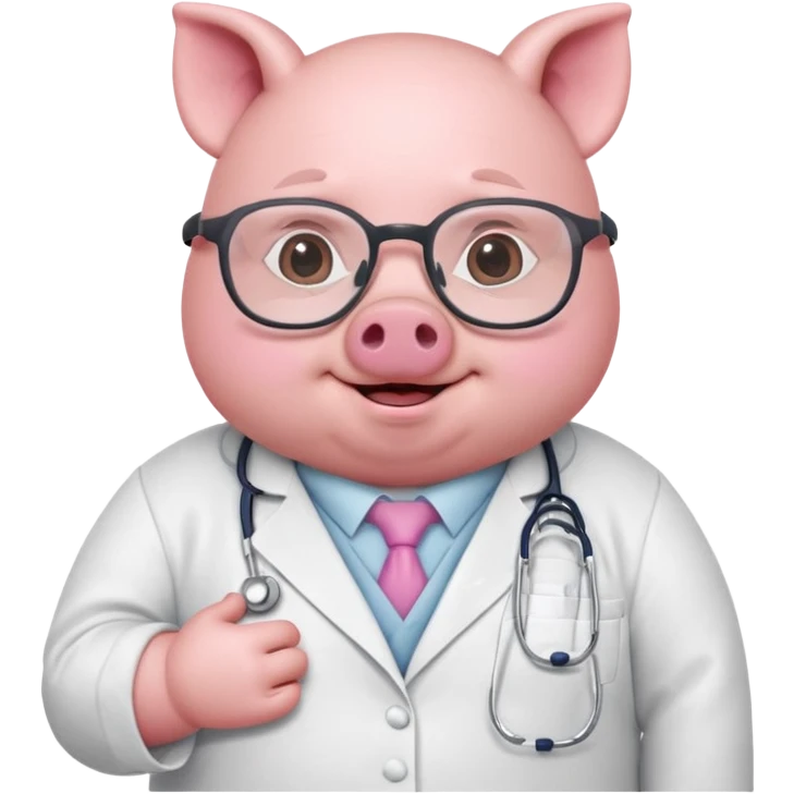 
Chubby pig doctor with glasses














 emoji