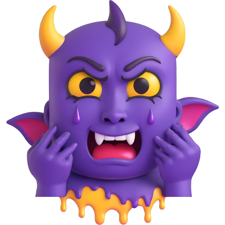 Purple devil cry with tears emoji