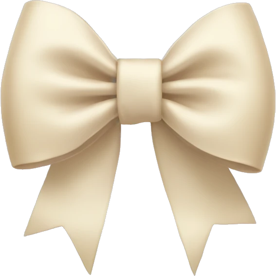 Cream colored bow emoji