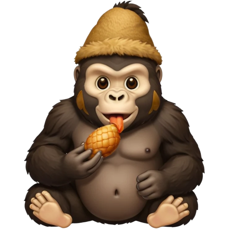 Gorilla eating chicken  emoji