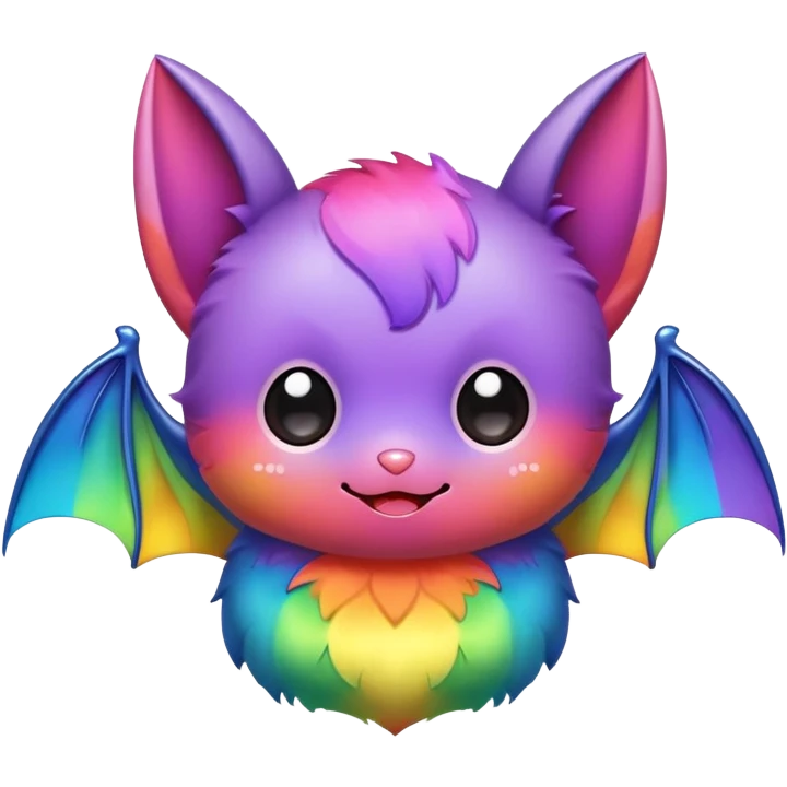 rainbow kawaii bat  emoji
