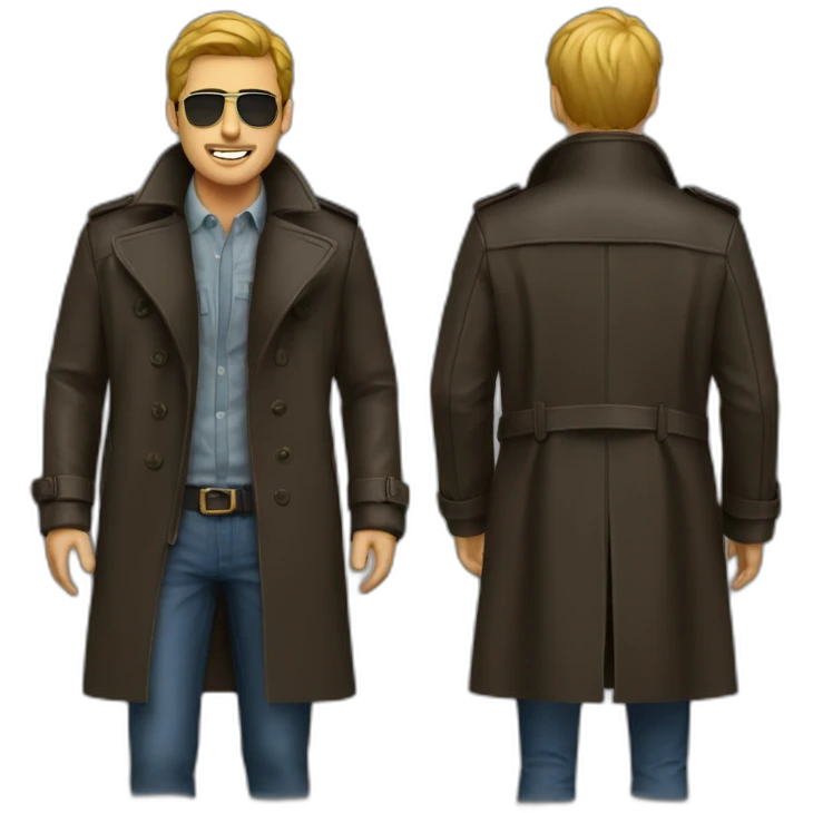 leather trench coat man emoji