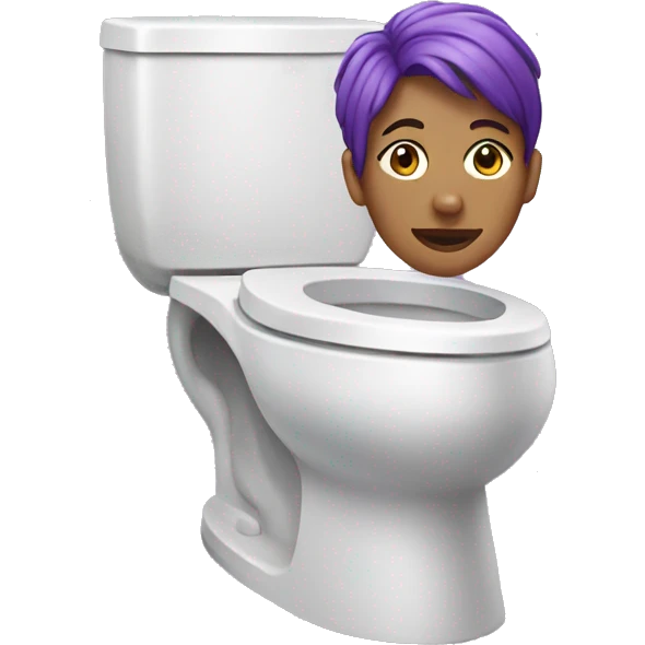 Woman with purple hair on a  toilet emoji