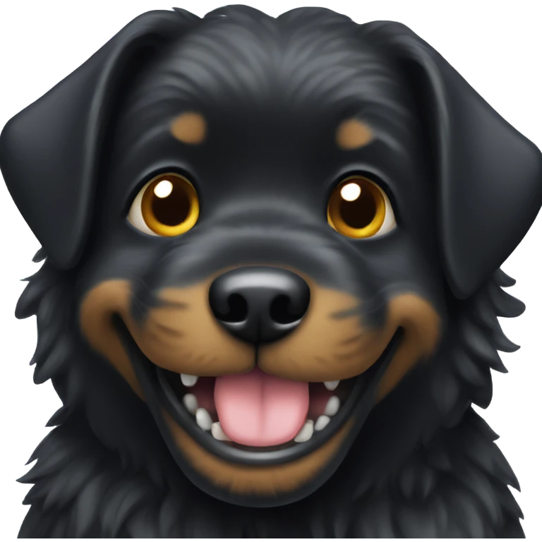 Little black dog with teeth emoji