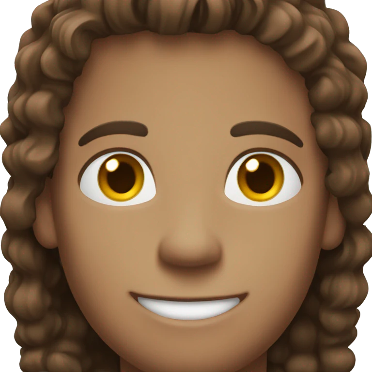 Man, white, brown hair, brown eyes, straight hair, smiling. emoji