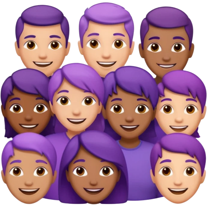 purple people group connect faces emoji