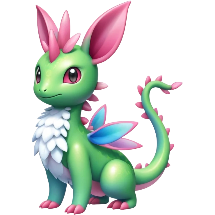 Shiny Exotic Cute Majestic Ethereal Sparkly Flygon-Sylveon-Shaymin-Meganium-Hybrid-Creature emoji