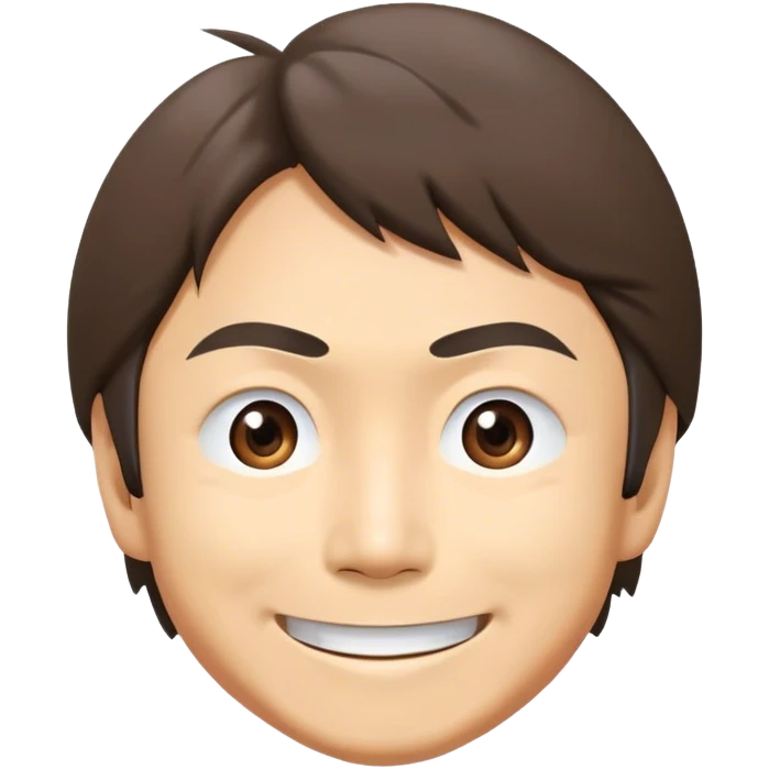 ​Cinematic Realistic Portrait of a Smiling Shigeru Miyamoto, depicted with warm, approachable features, showing a giant smile with expressive eyes, set against a subtle backdrop, inviting lighting that captures his innovative spirit emoji