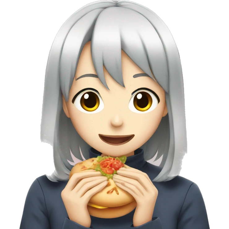 Anime girl eating  emoji
