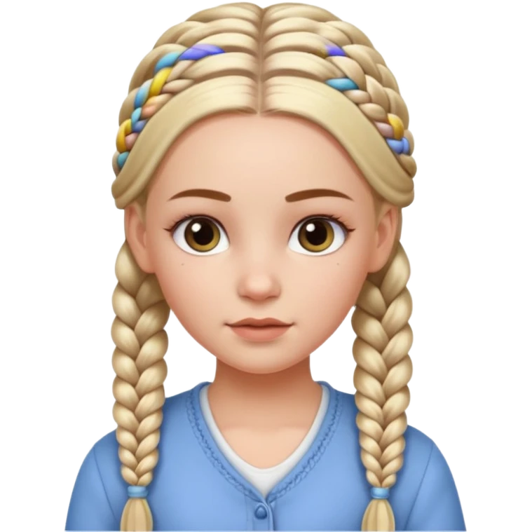 white girl with long braids hairstyle with baby hair, detailed braids, soft edges, realistic baby hair styling on forehead, clean look, keep same face, same clothes, same background emoji