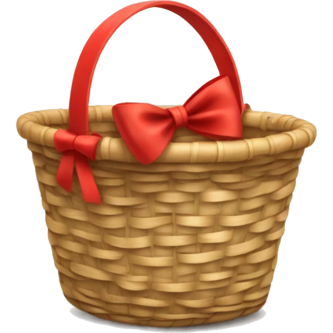 Basket with red bow on top  emoji