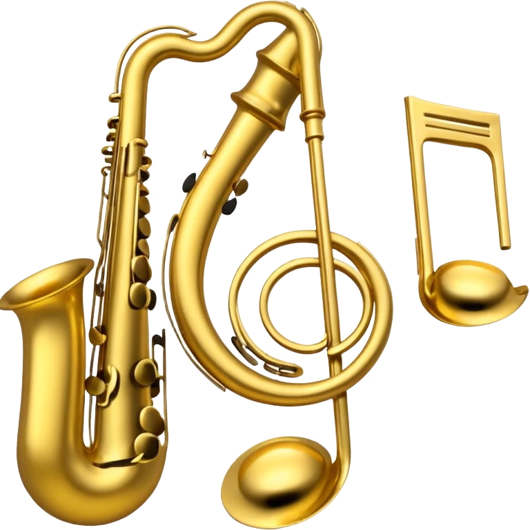 drei musiknoten in goldfarben, kein notenschlüssel. emoji