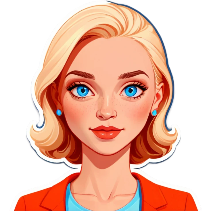 White female older female light skin blue eyes light lips  emoji
