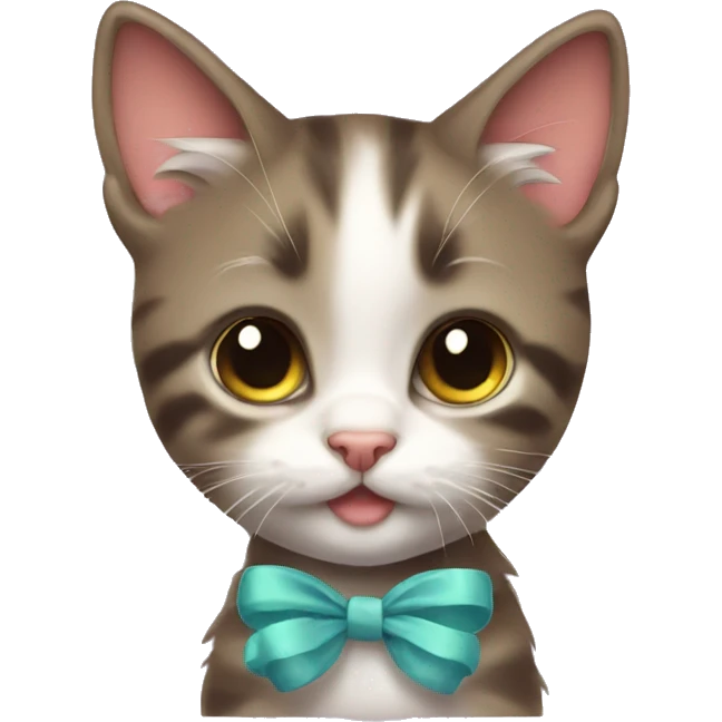 kitten with bow emoji