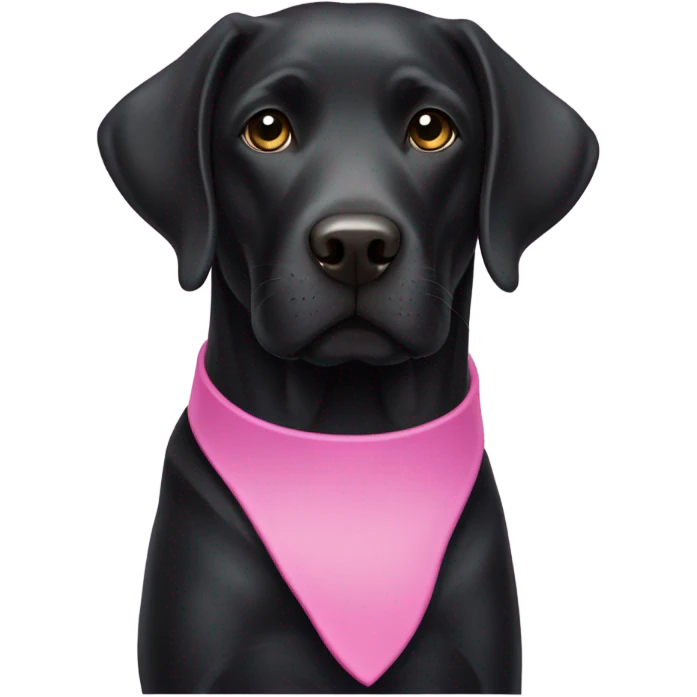 Black lab with pink collar emoji